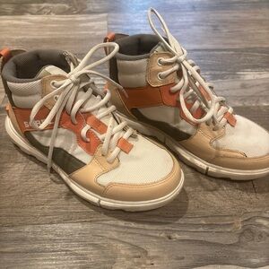 Sorel Women's High-Top Sneakers - multicolor White, coral, and sage.